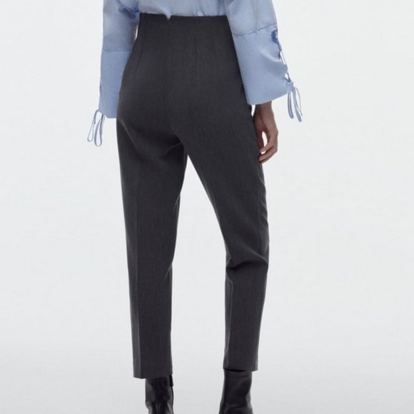 ZARA High-Waisted Pants - Gray marl | 2162/888 - Size L - Picture 2 of 5